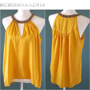 BCBGMAXAZRIA Top Jewel Golden Party M JUF1N970